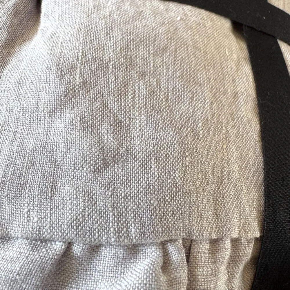 West Elm European Flax Linen Ruffle Standard Sham Gray/Lavender NEW
